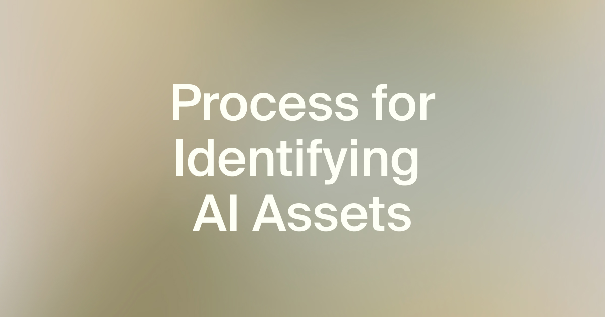 Identifying AI Assets: Process Within the Company Through Collaboration