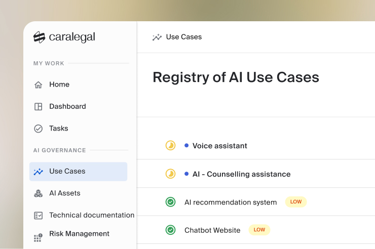 caralegal registry of AI use cases with risk classification