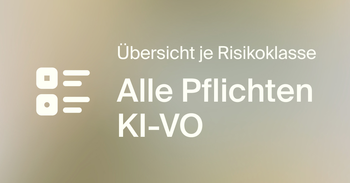 &Uuml;bersicht der Pflichten der KI-Verordnung nach Risikoklassen.