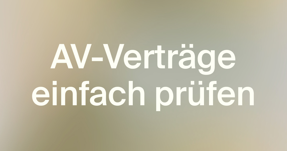 AVV einfach prüfen